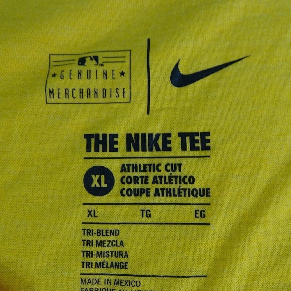 MLB Pittsburgh Pirates Yellow Athletic Nike Tee XL - Picture 4 of 4